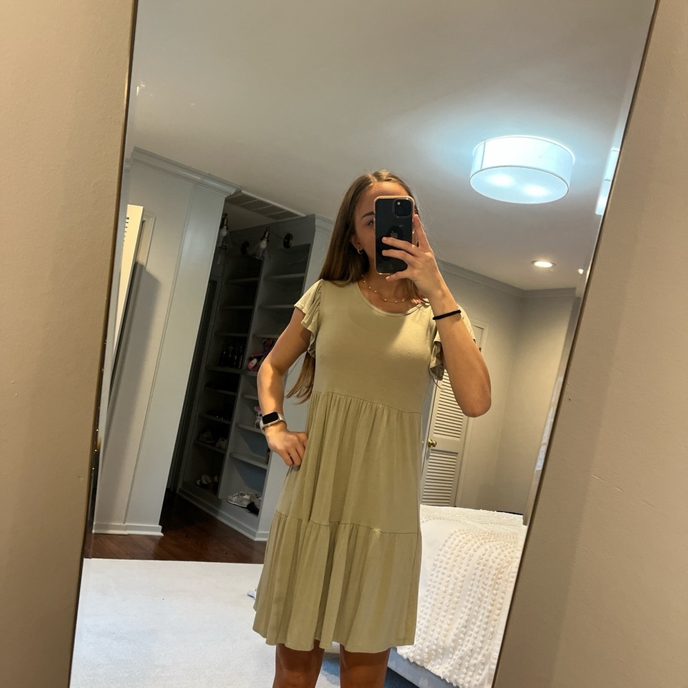 Casual Olive Green Dress